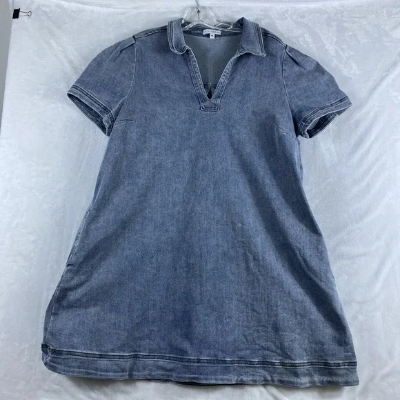 Baltic Born Sailor Mini Dress Women Sz 1X Denim Cotton Blend - Picture 2 of 11